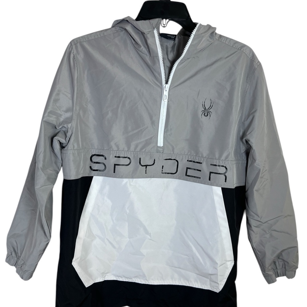 Spyder Boys Triblock Windbreaker Pullover Hooded Jacket Size L (14/16)